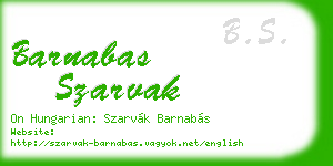 barnabas szarvak business card